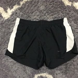 Black and White Nike Dri-Fit Running Shorts